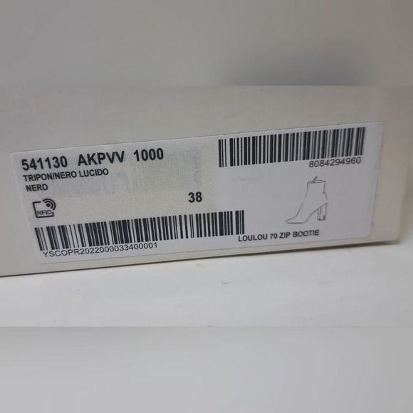 NWT Saint Laurent Paris LouLou 70 Zip Booties Ankle Boots Black Leather 38EU 8US - Picture 13 of 16